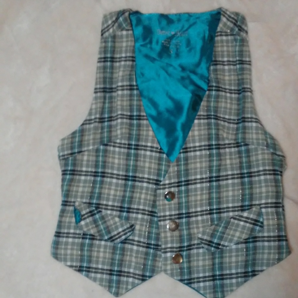 Derek Heart Gray Plaid Vest